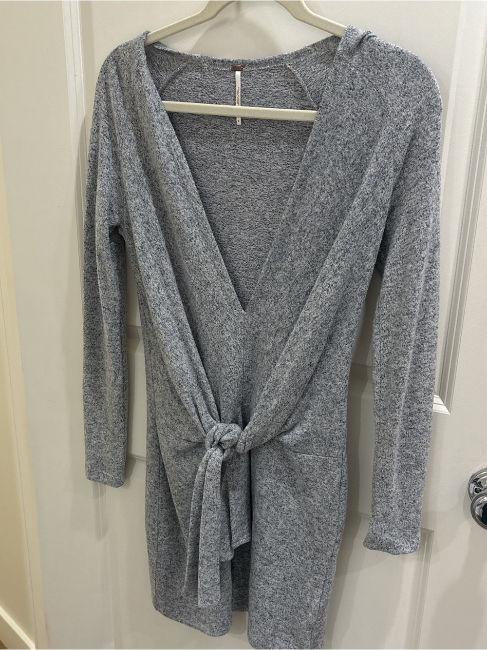 Free People Light Heather Gray Marled Knit Dress